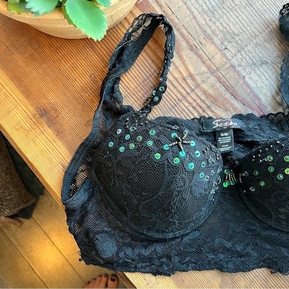 Sexso black S/M padded  bralette - Picture 7 of 9